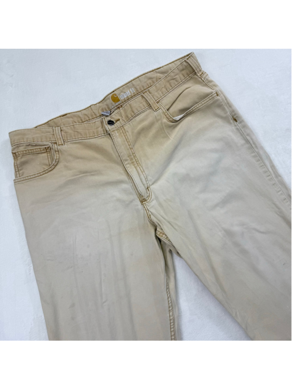Men's Carhartt Relaxed Fit Pants 40x32 Faded Workwear Beige